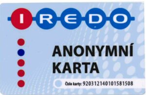 Anonymní čipová karta IREDO, používaná v integrovaném dopravním systému Královéhradeckého a Pardubického kraje