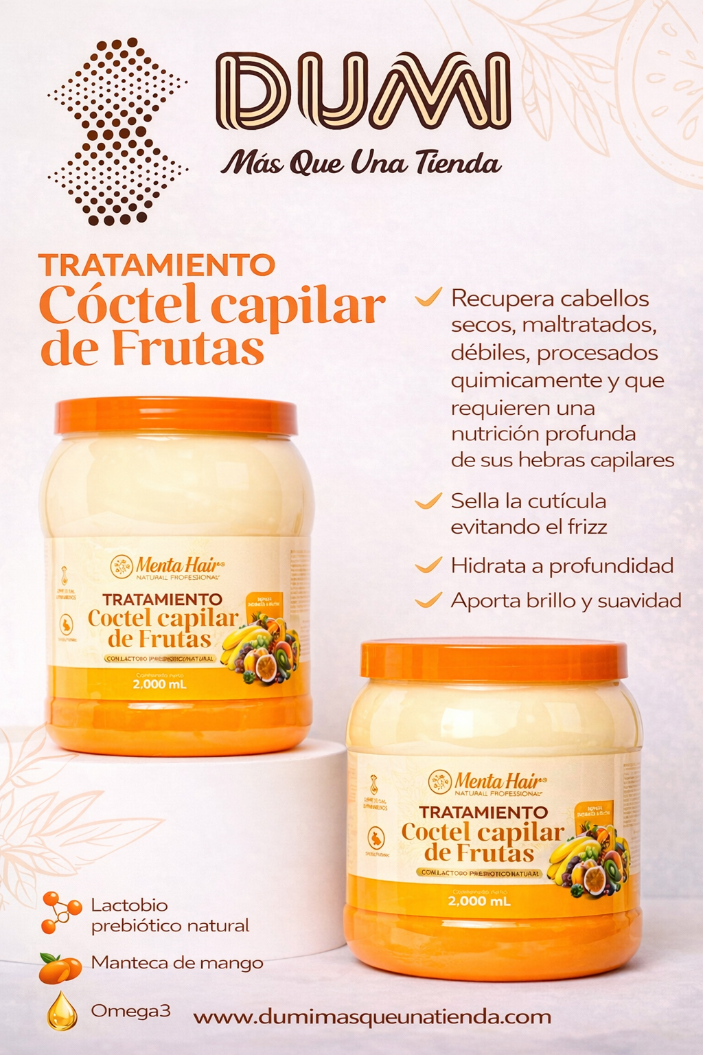 Bombonera Tratamiento Capilar Coctel De Frutas X 2000 mL