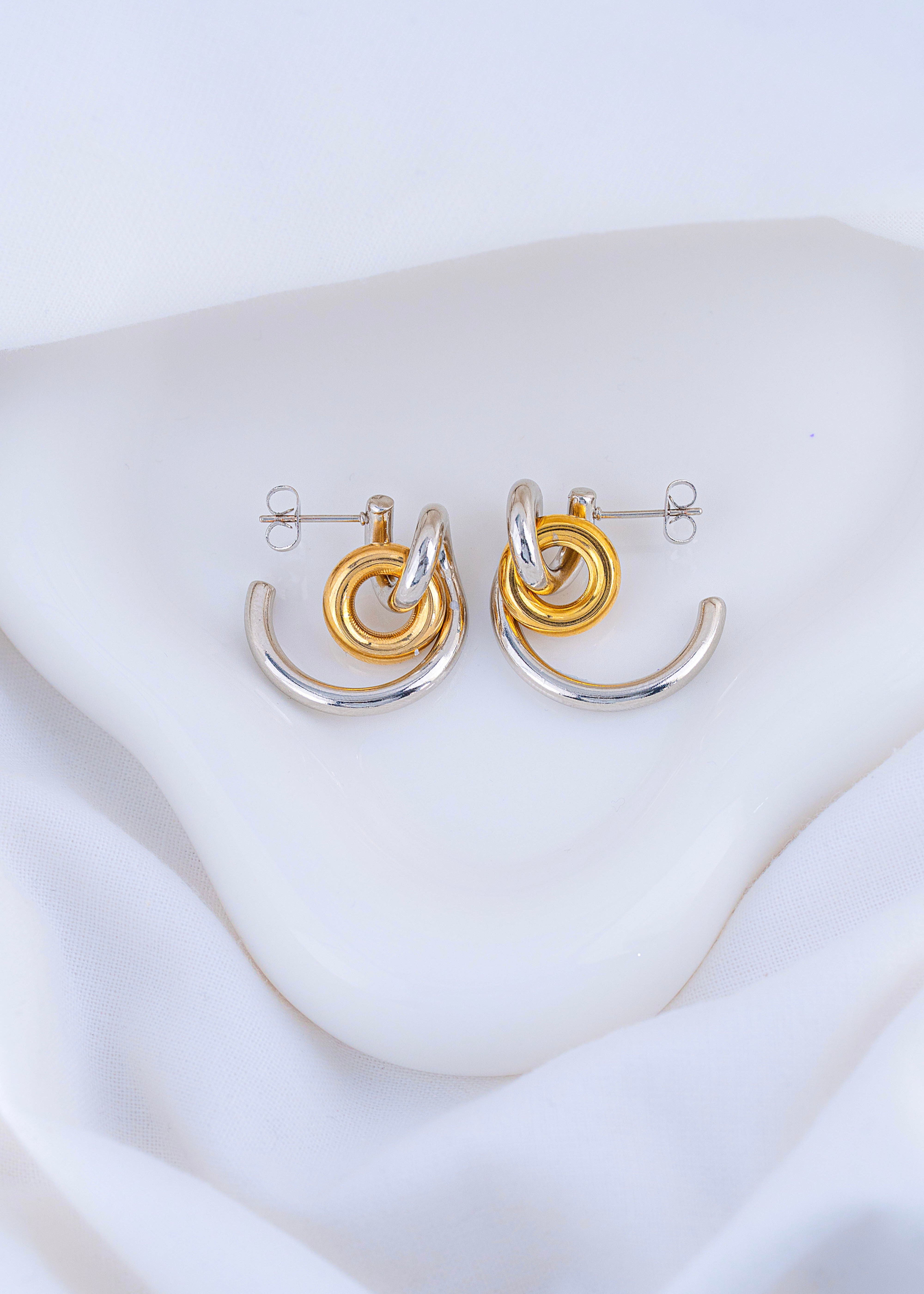 ARETES ÓRBITA BICOLOR
