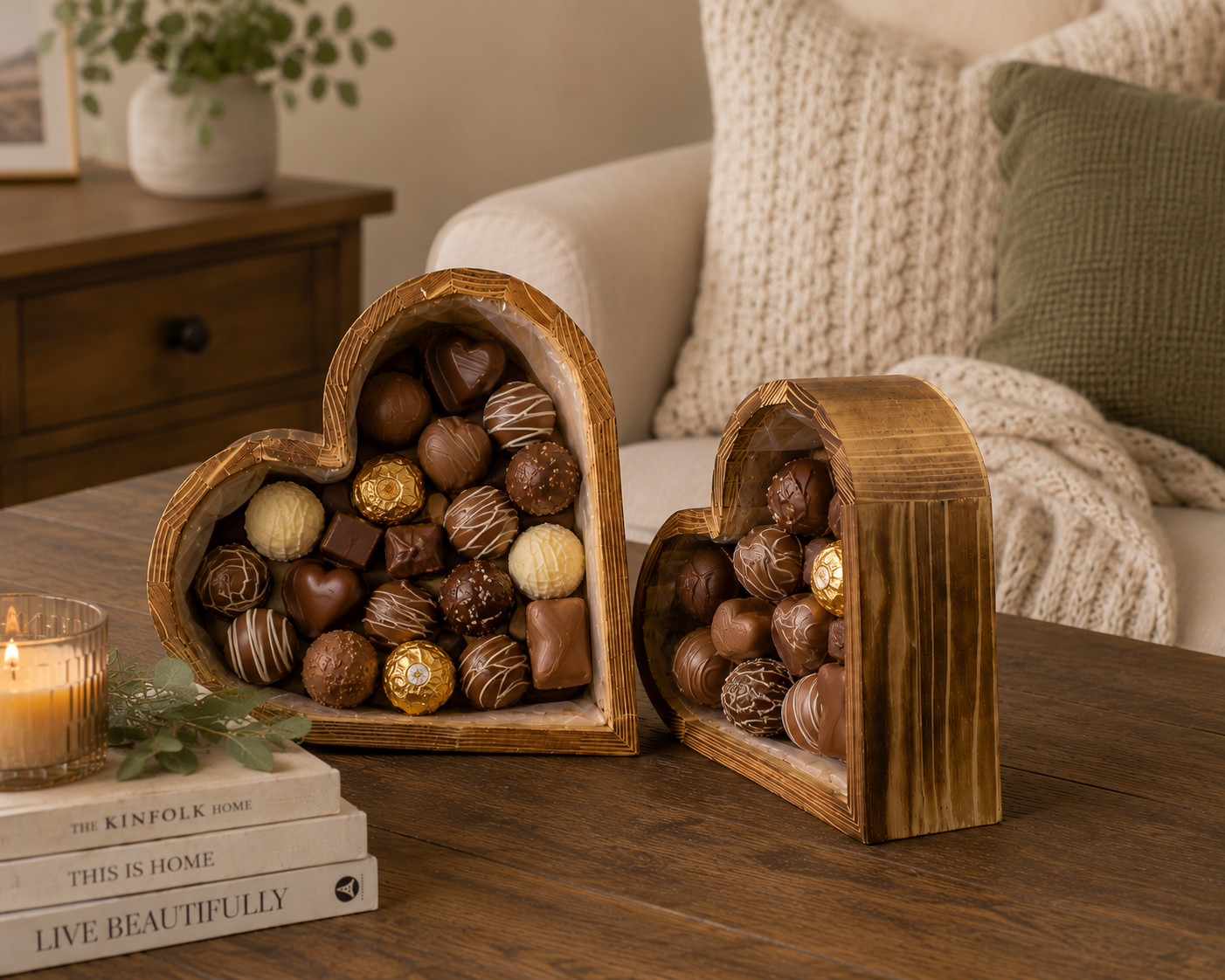 Natural Heart Decorative Planter/Box