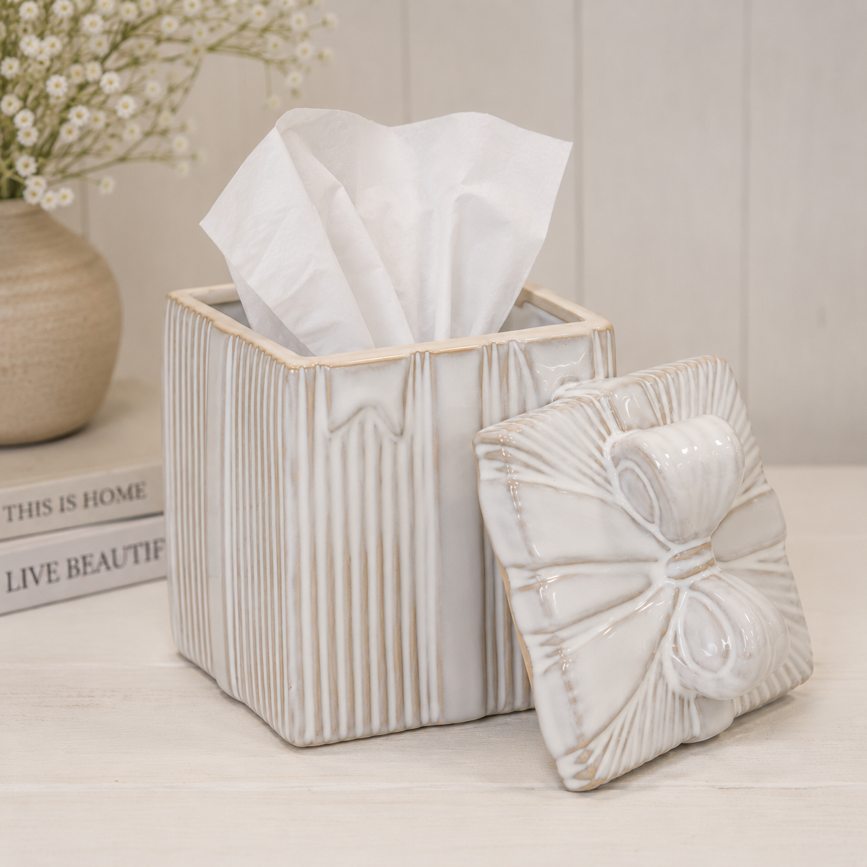 White Bow Trinket Box