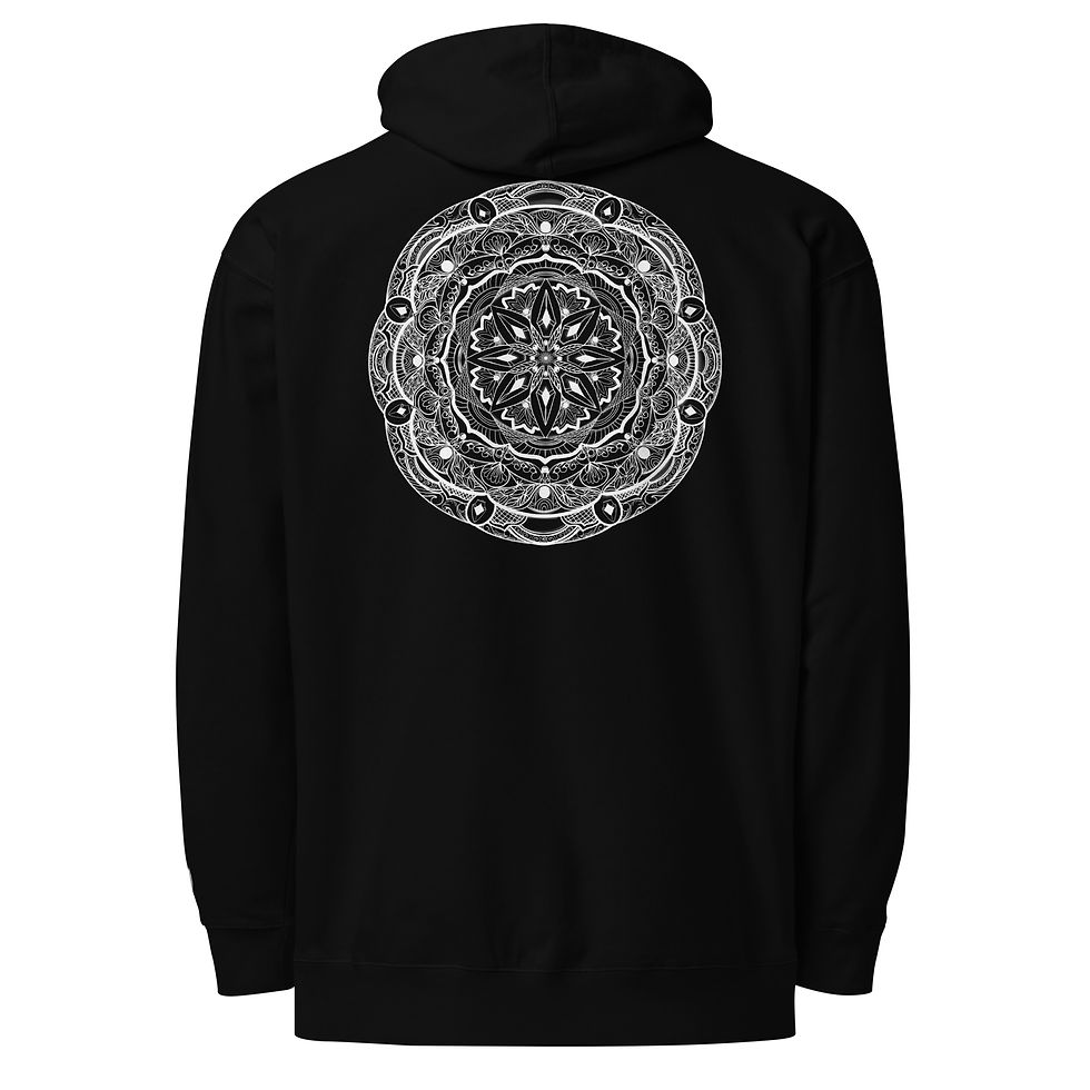 Thumbnail: White Zen Flower Pull Over Hoodie 
