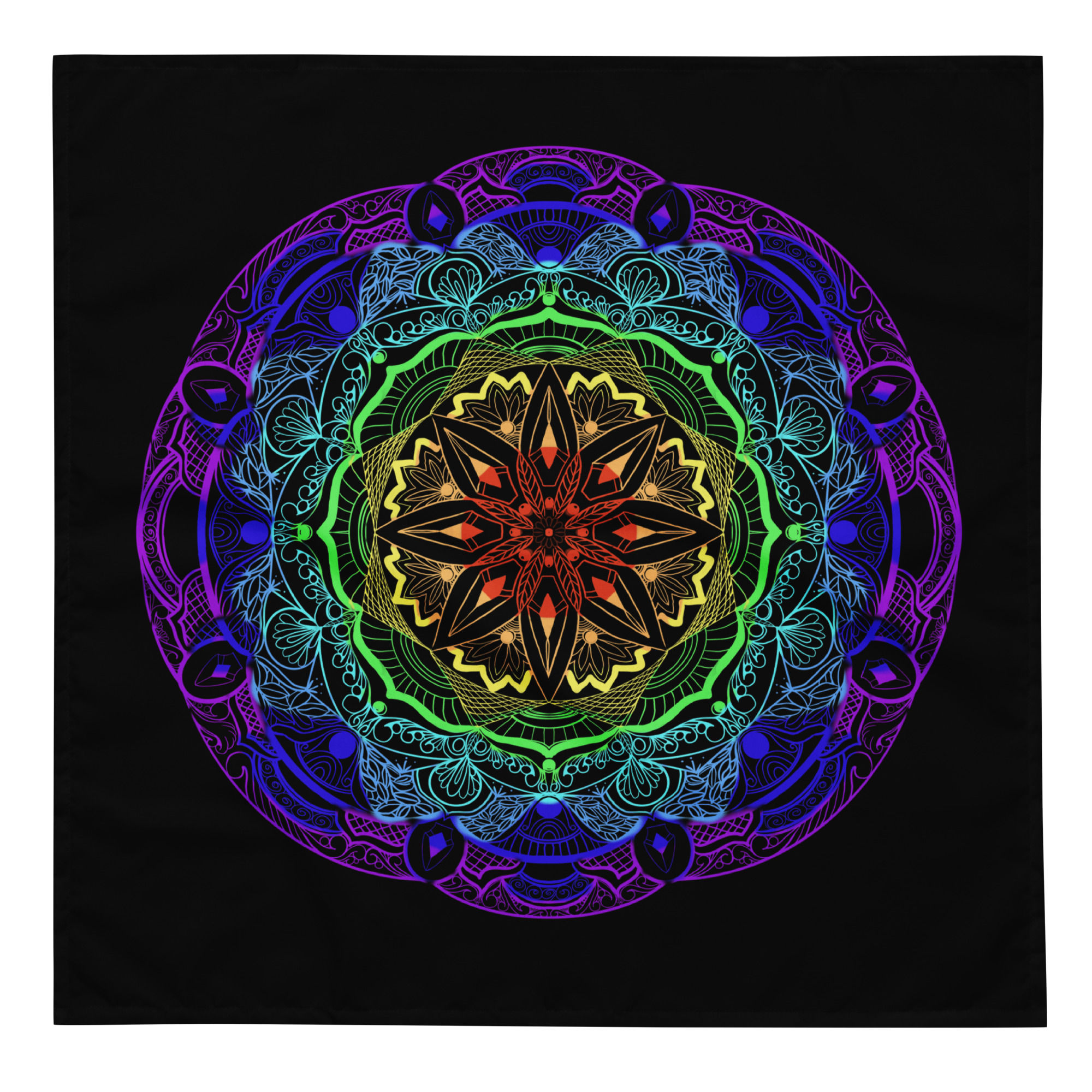 Rainbow Burst Zen Flower Bandana