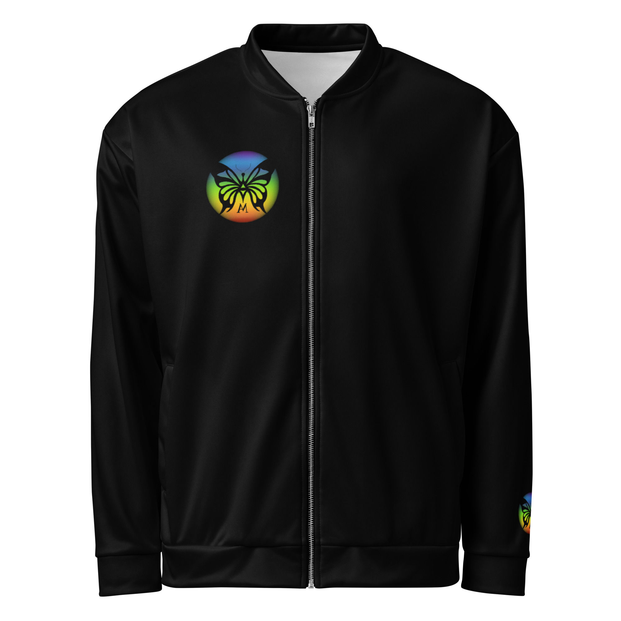 Rainbow Burst Zen Flower Bomber Jacket