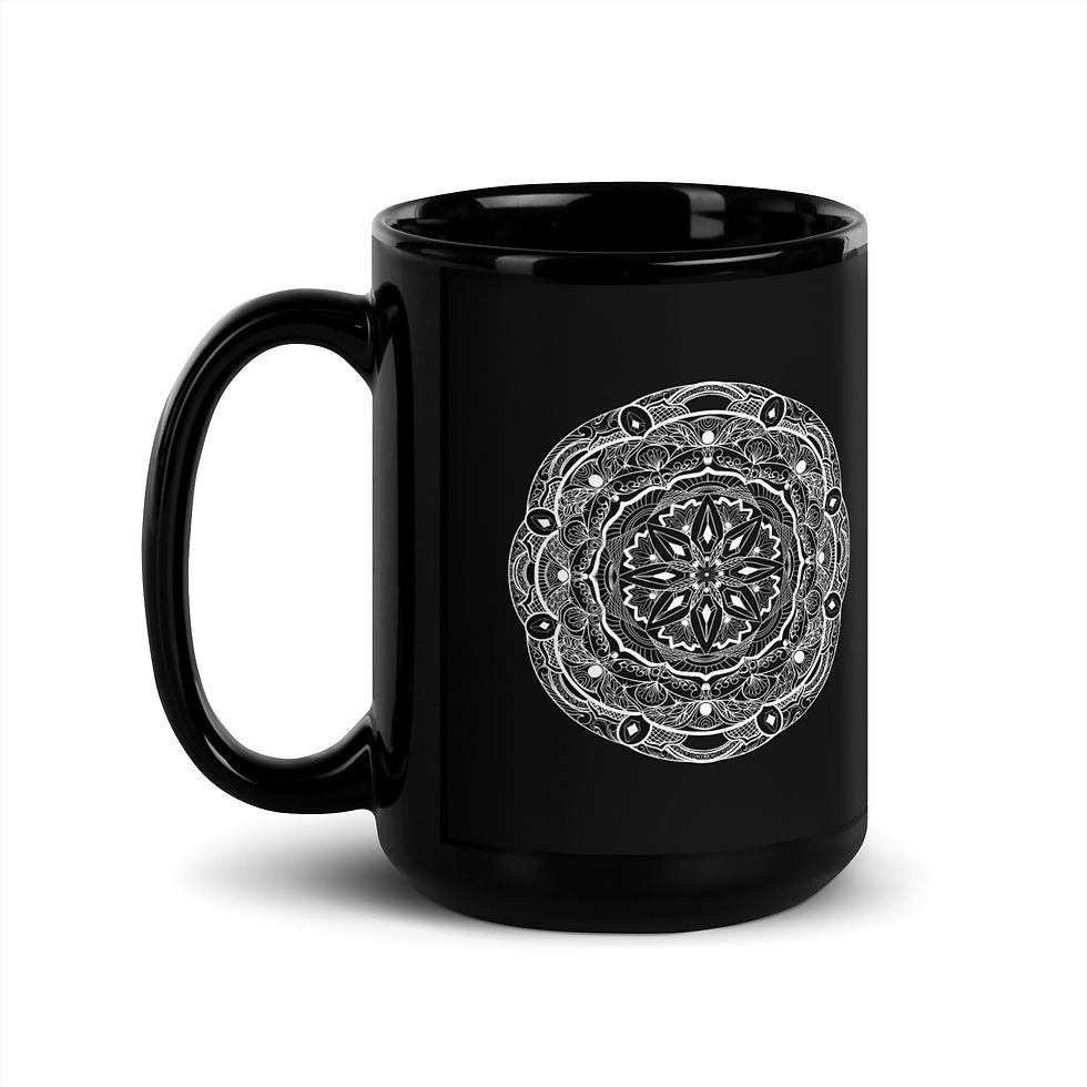 Thumbnail: Black Zen Flower  Mug
