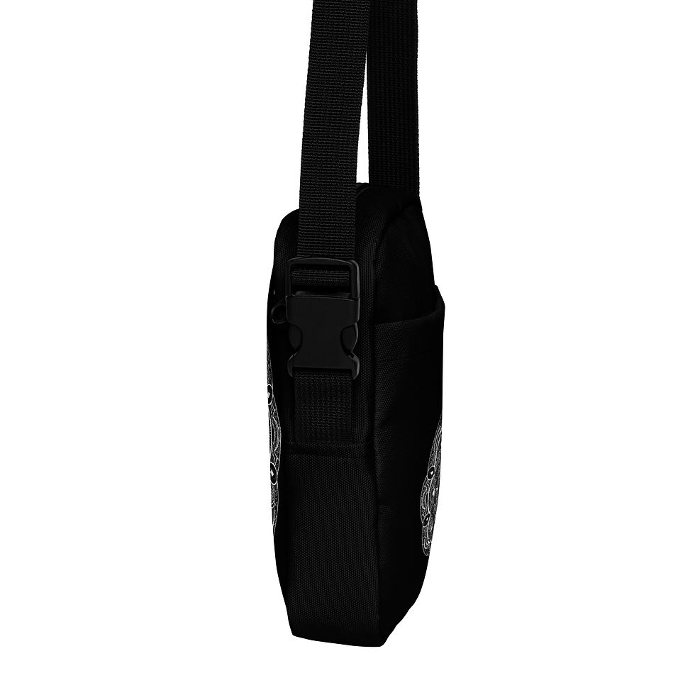 White Zen Flower Utility Crossbody Bag