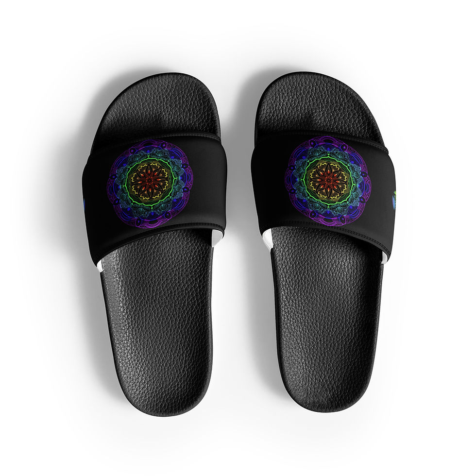 Rainbow Burst Zen Flower Women's Slides