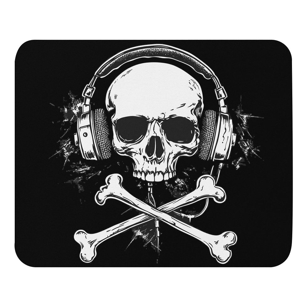 Jolly Roger White Mouse Pad