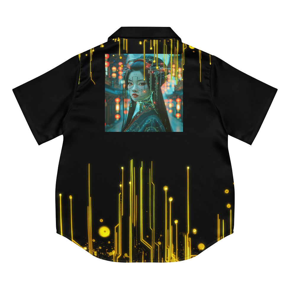 Thumbnail: Cyber Giesha "Determination" Women’s Short Sleeve Pajama Top