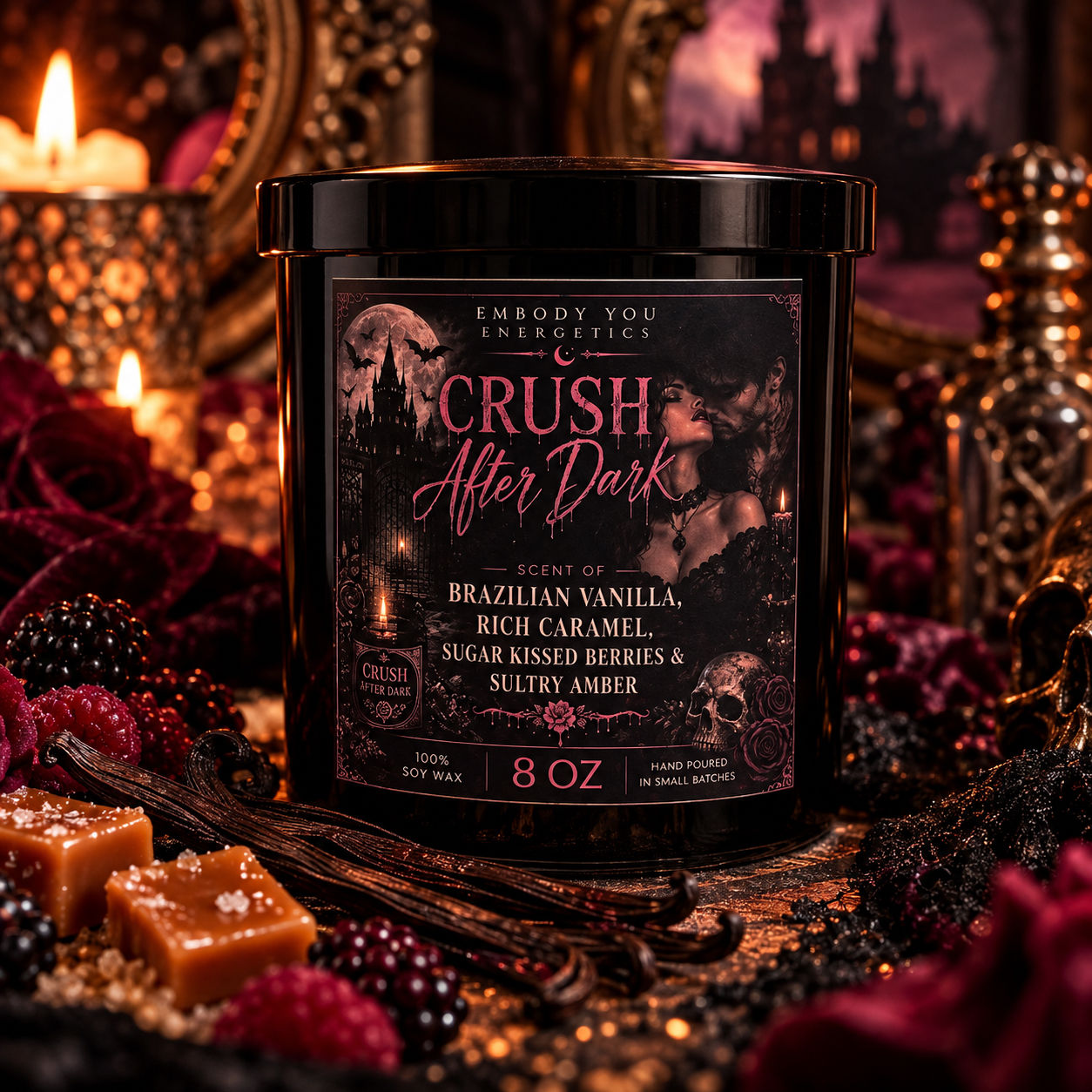 🖤 CRUSH AFTER DARK Grounding Soy Candle | 8 oz