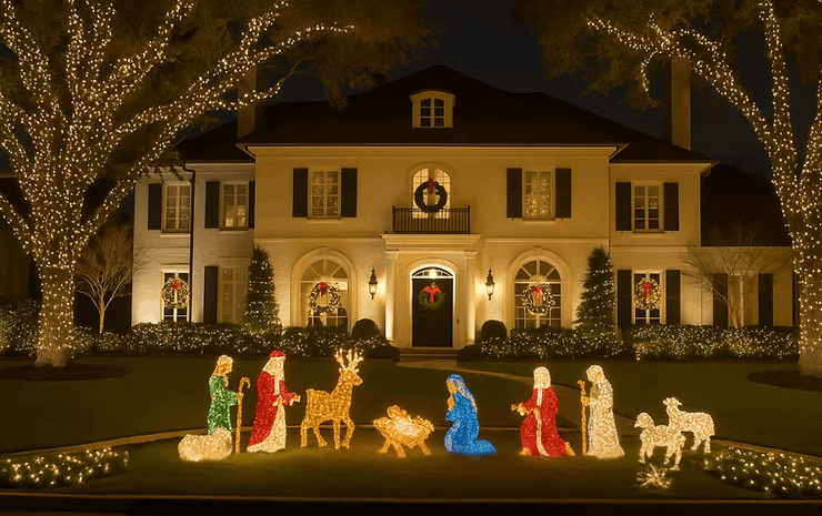 Christmas Lights on beautiful homes in Houston