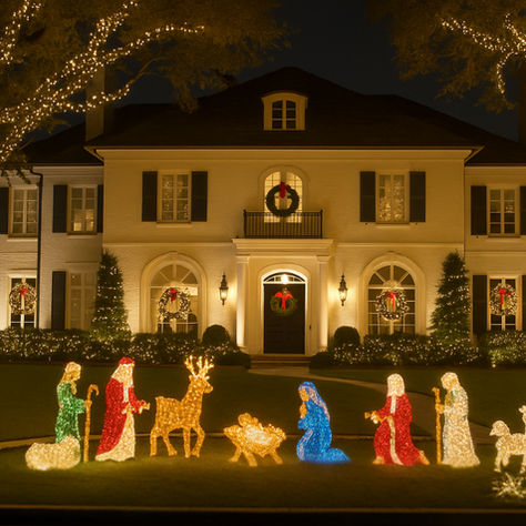 Christmas Lights on beautiful homes in Houston