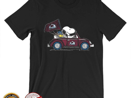 Nhl Colorado Avalanche Snoopy Drives Colorado Avalanche Beetle Car Fan