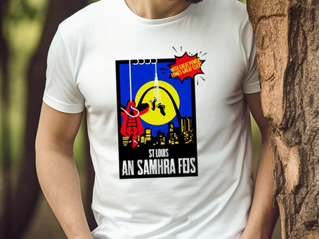 Spider Man with great power comes great cliens St Louis an Samhra Feis comic shirt