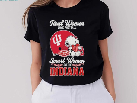 Real Women Love Football Smart Women Love The New Indiana Hoosiers X Snoopy Shirt