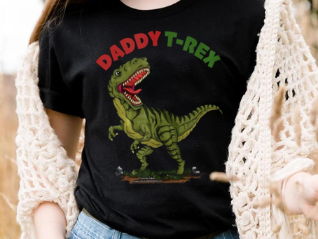Daddy T Rex Dinosaur Funny Fathers Day Long Sleeve Tee