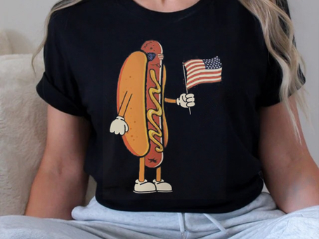 Hot Dog American Flag 4th Of July shirt