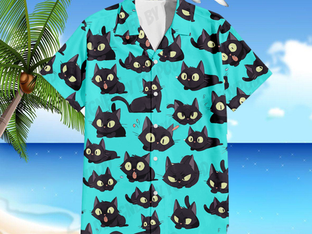 Black Cat Cute Hawaii Shirt