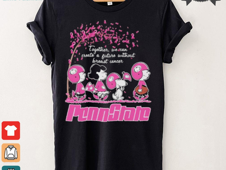 Peanuts Characters X Penn State Football Together, We Can Create A Future Without Breast Cancer Shirt