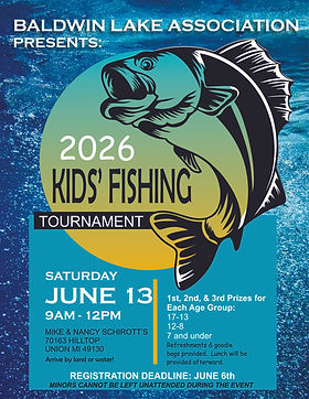 Kid's Fishing Tournament 2026 EVENT INFO | Baldwin Lake