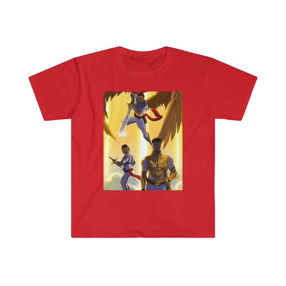 Thumbnail: Gabriel, Michael, and Raphael pose in their trifecta Jersey Short Sleeve Tee