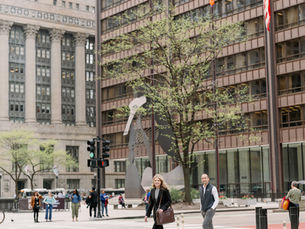 Illinois family law attorney outside Cook County Courthouse.