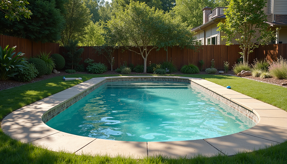 Traditional Style Pool with Turf/ Lawn Surround