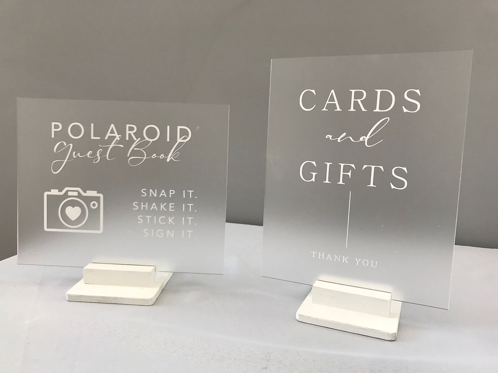 Thumbnail: Frosted “Cards&Gifts” & “Guestbook” Sign Set