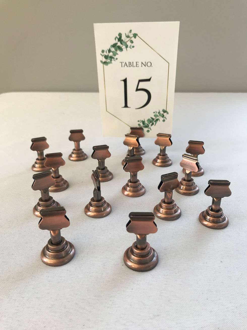Thumbnail: Bronze Table Number Holder Clip Set