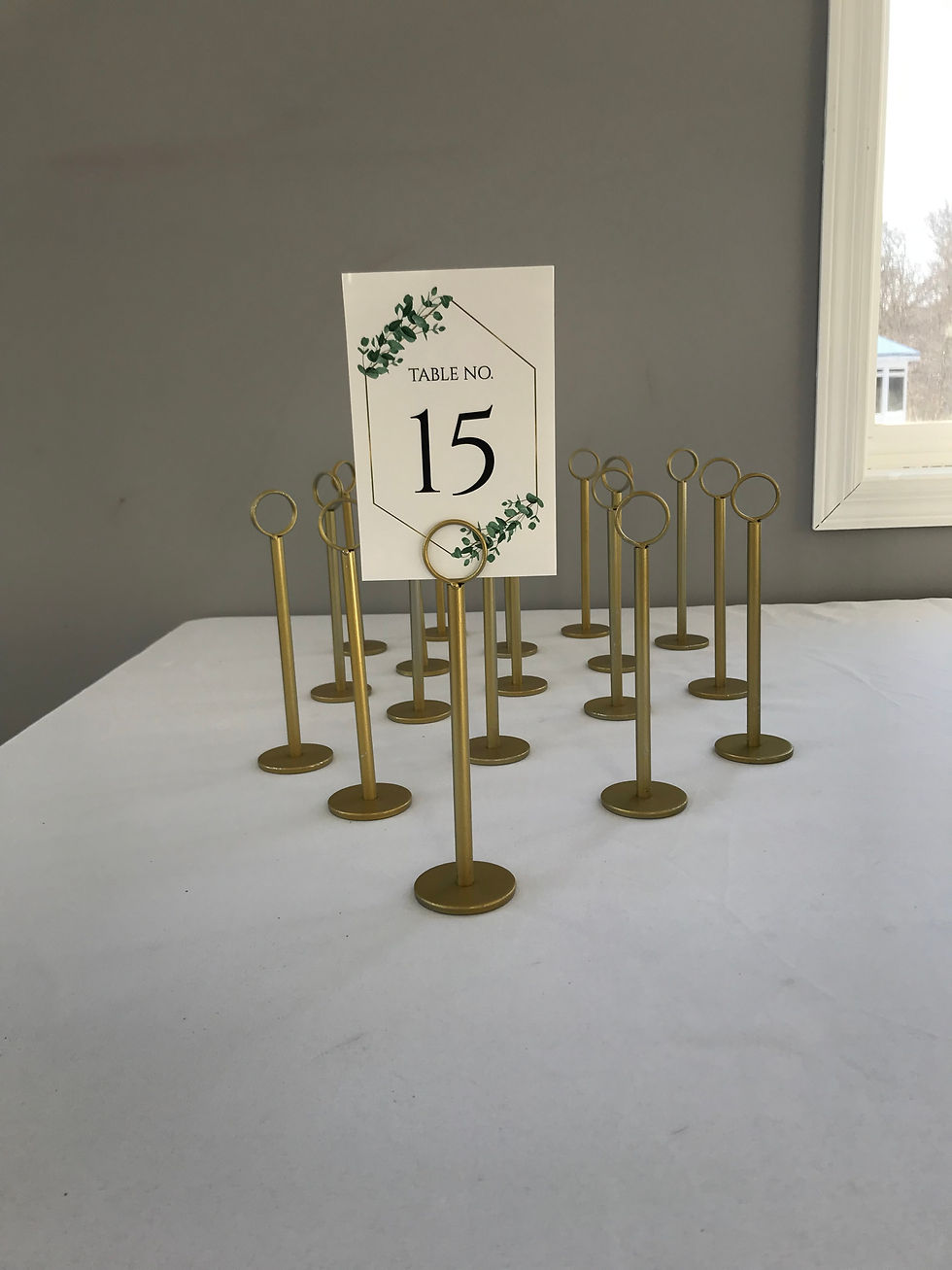Thumbnail: Tall Gold Table Number Holder Set