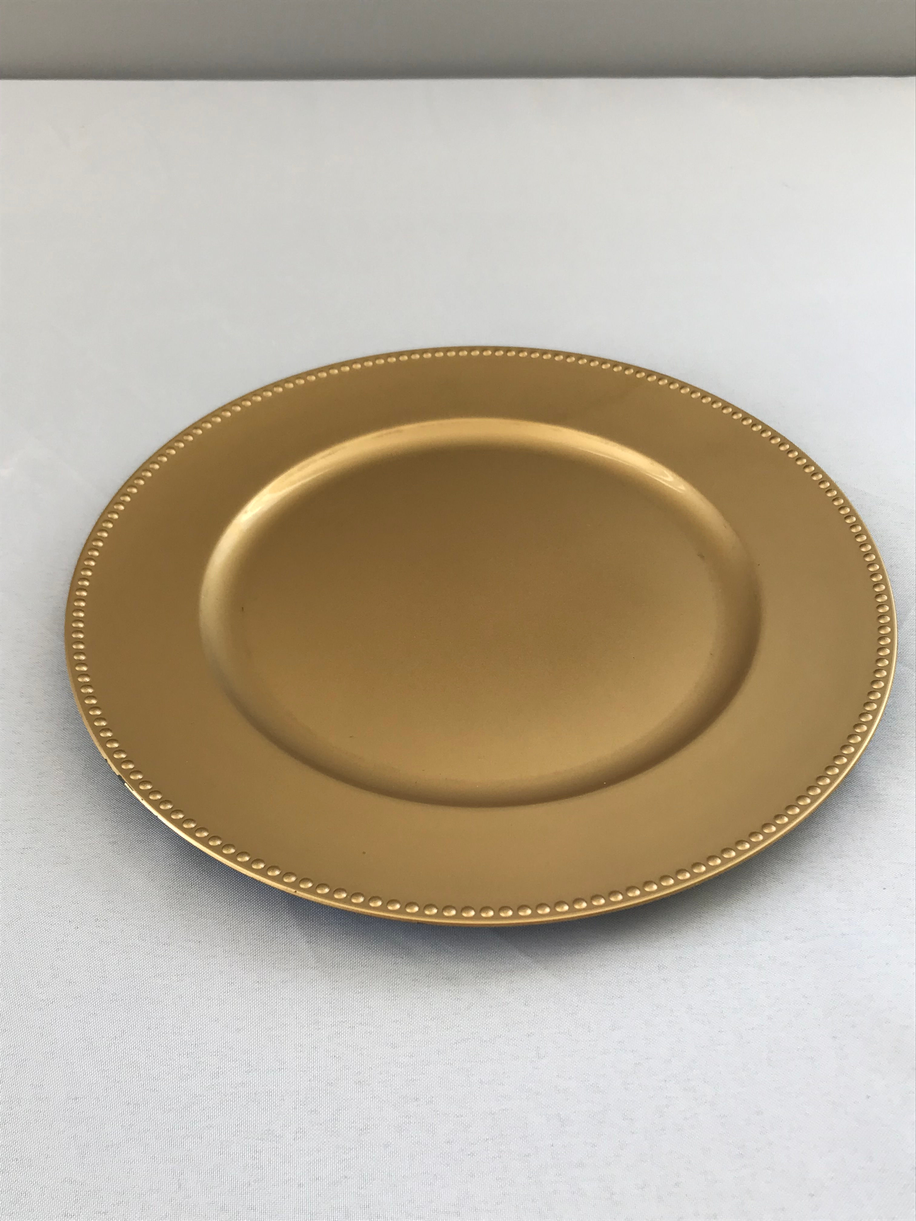 Beaded Gold Charger Plates