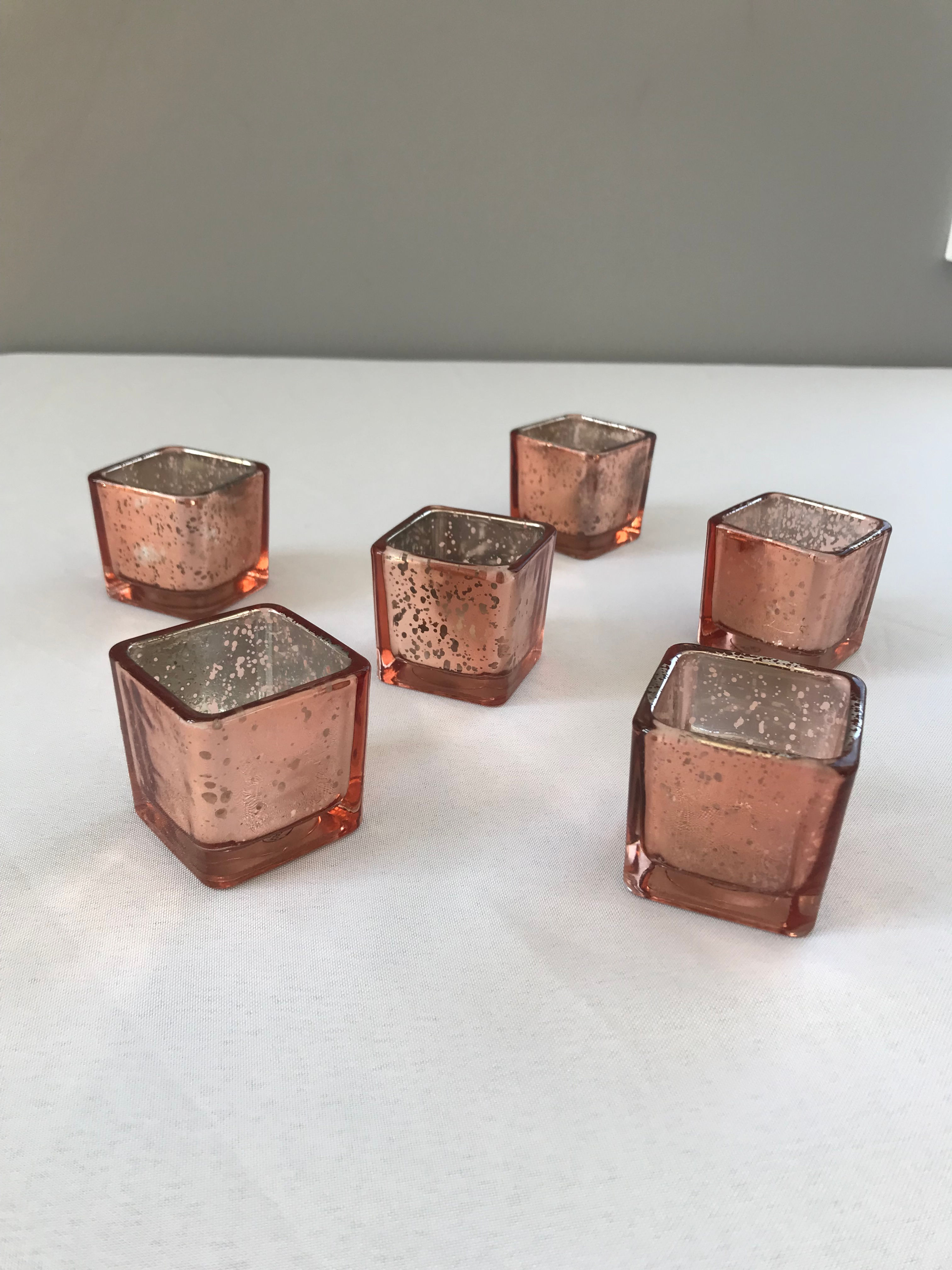 Rose Gold Mercury Votive Holder Sets