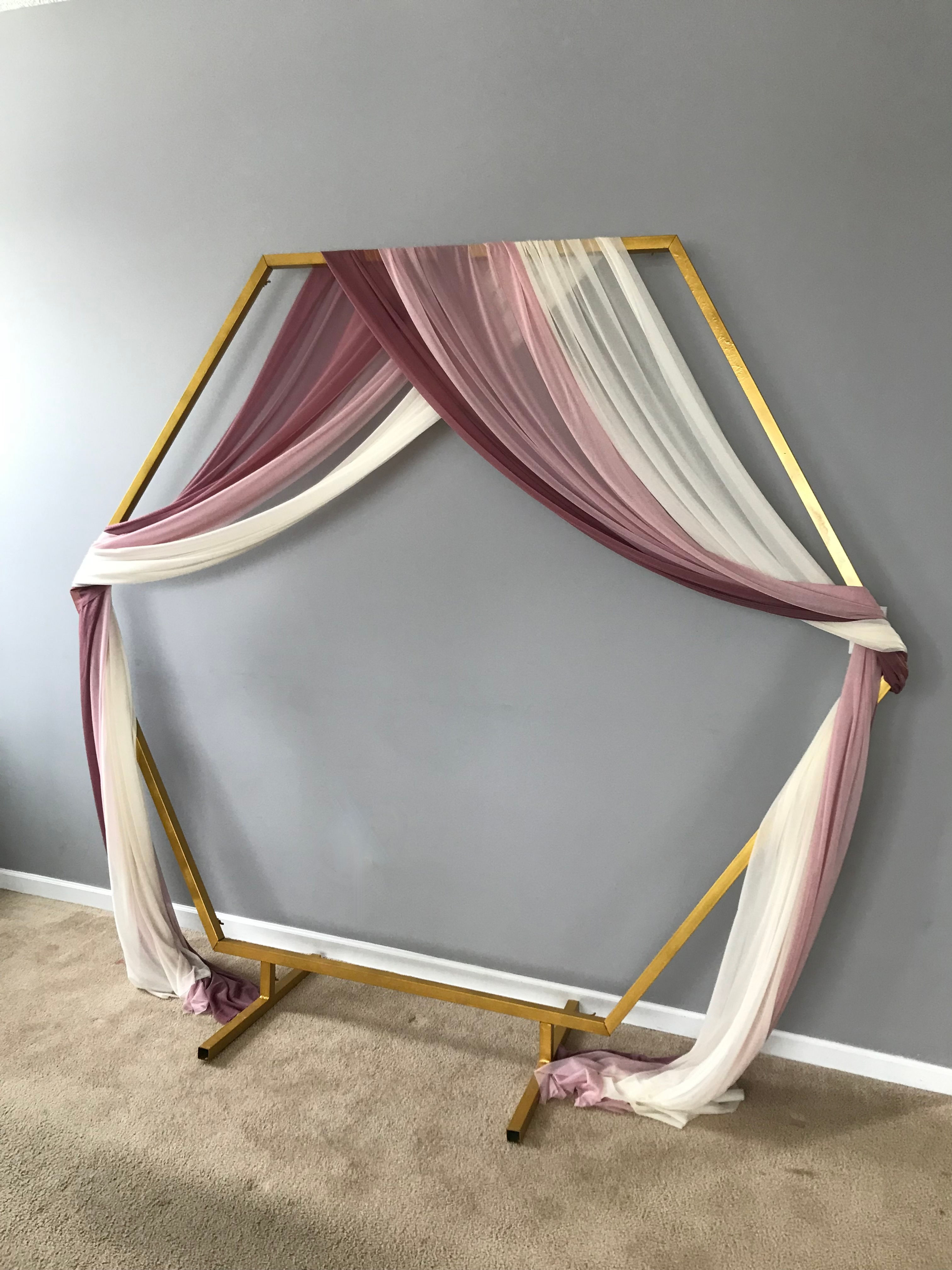 Wedding Arch - 3 Panels Chiffon Drapery (Dusty Rose +Mauve +Blush)