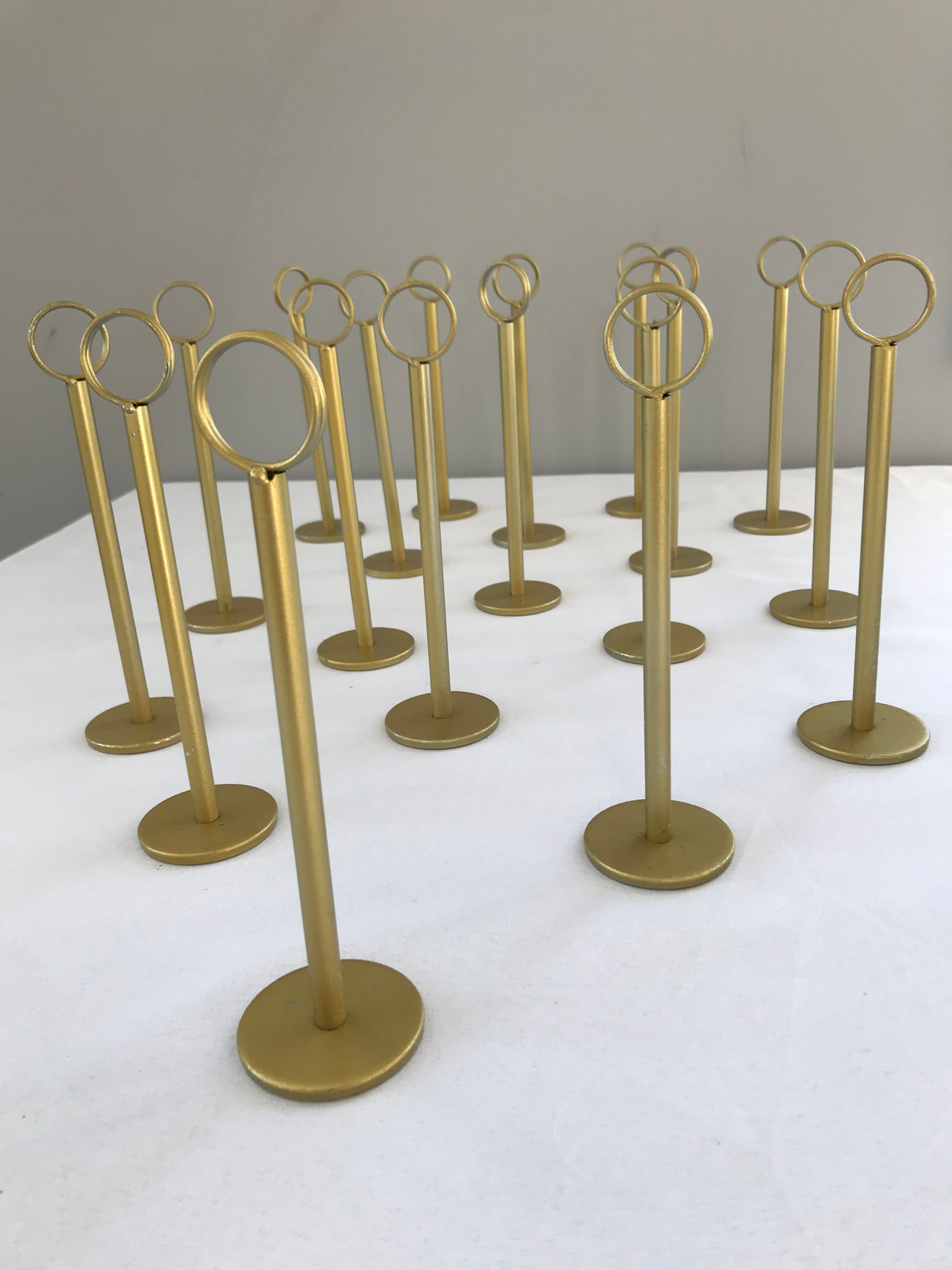 Tall Gold Table Number Holder Set