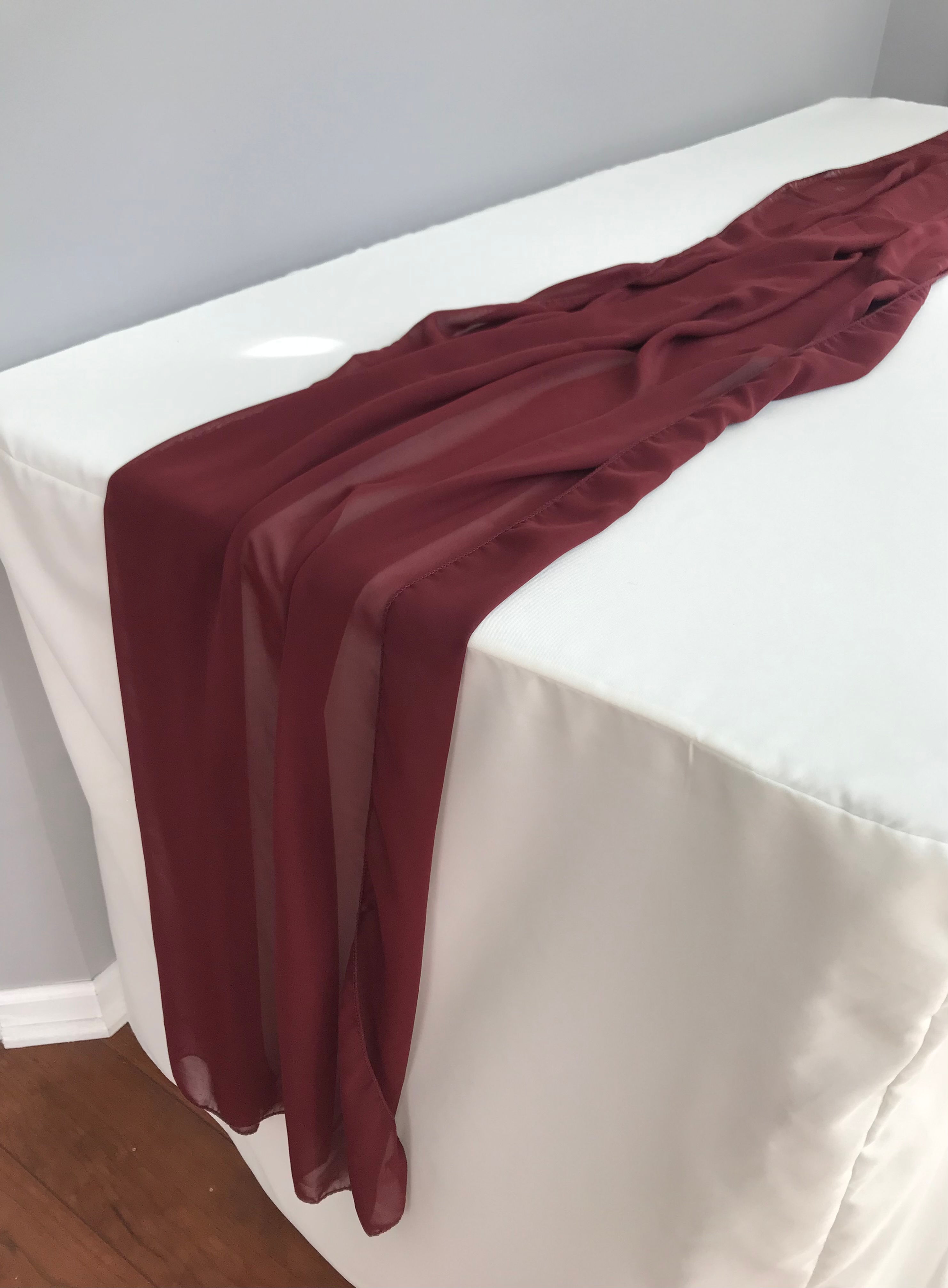Burgundy Chiffon Runners (10’)