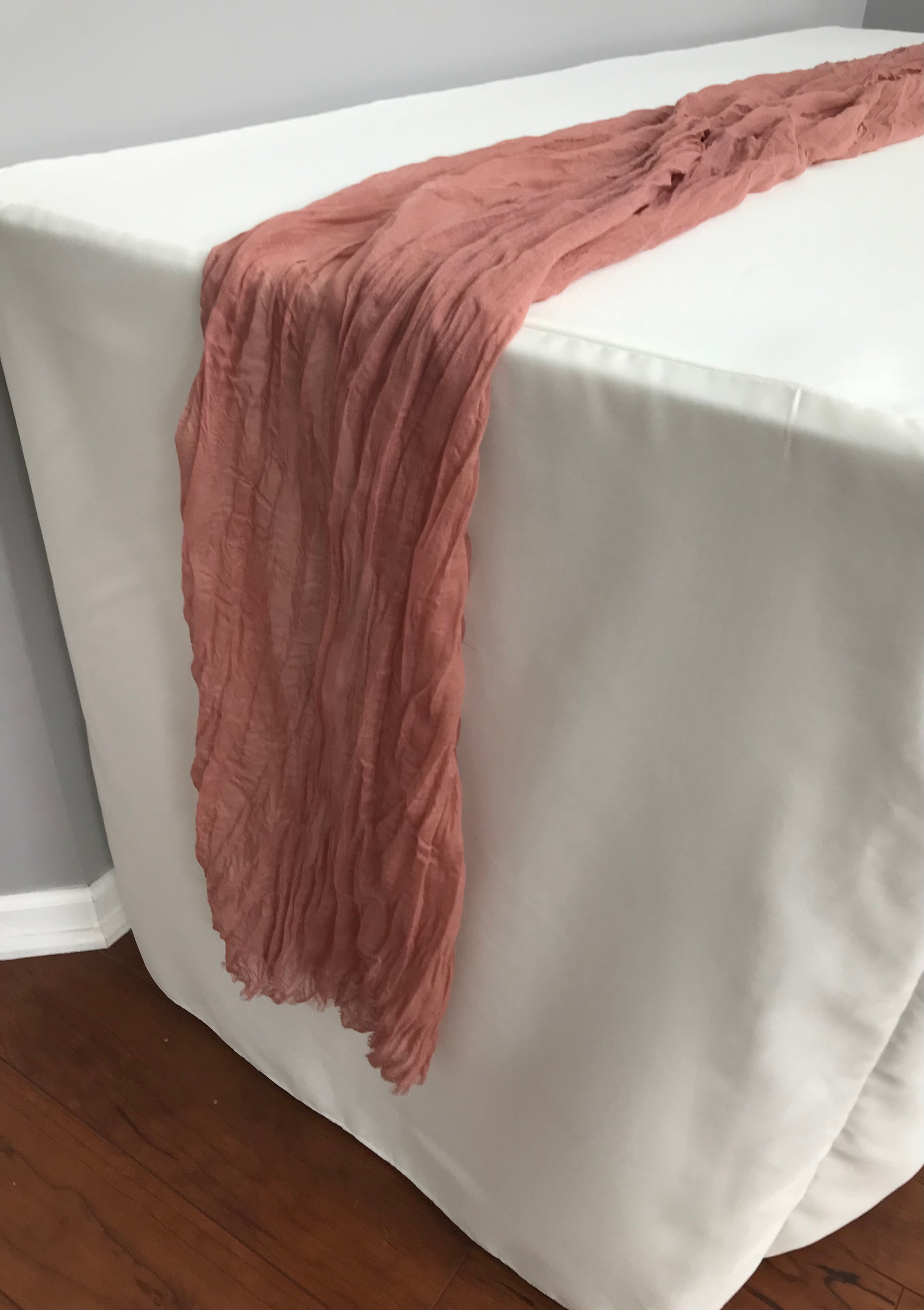Dusty Rose Cheesecloth Table Runners