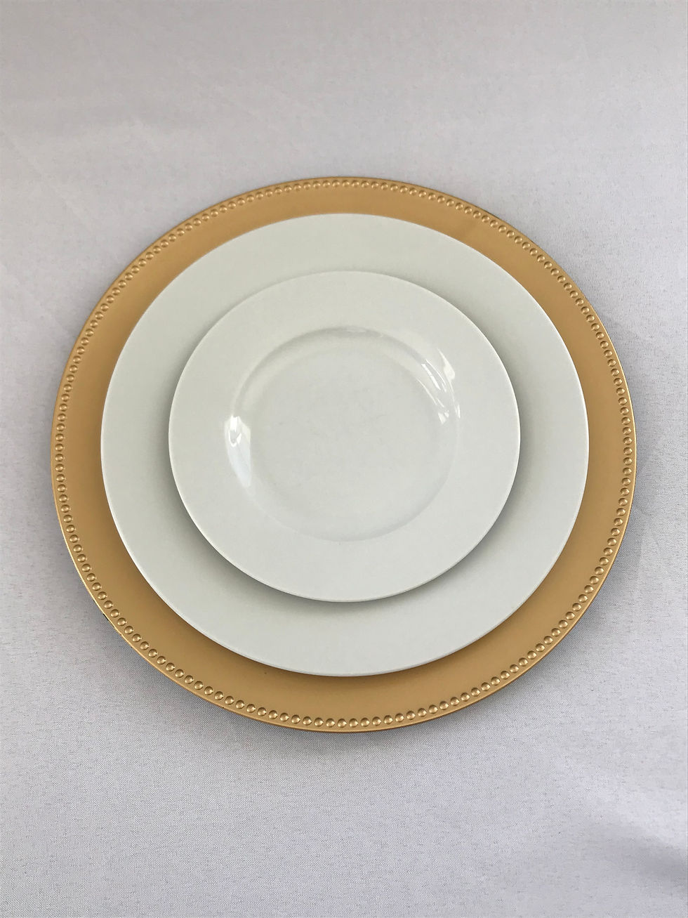 Thumbnail: Beaded Gold Charger Plates