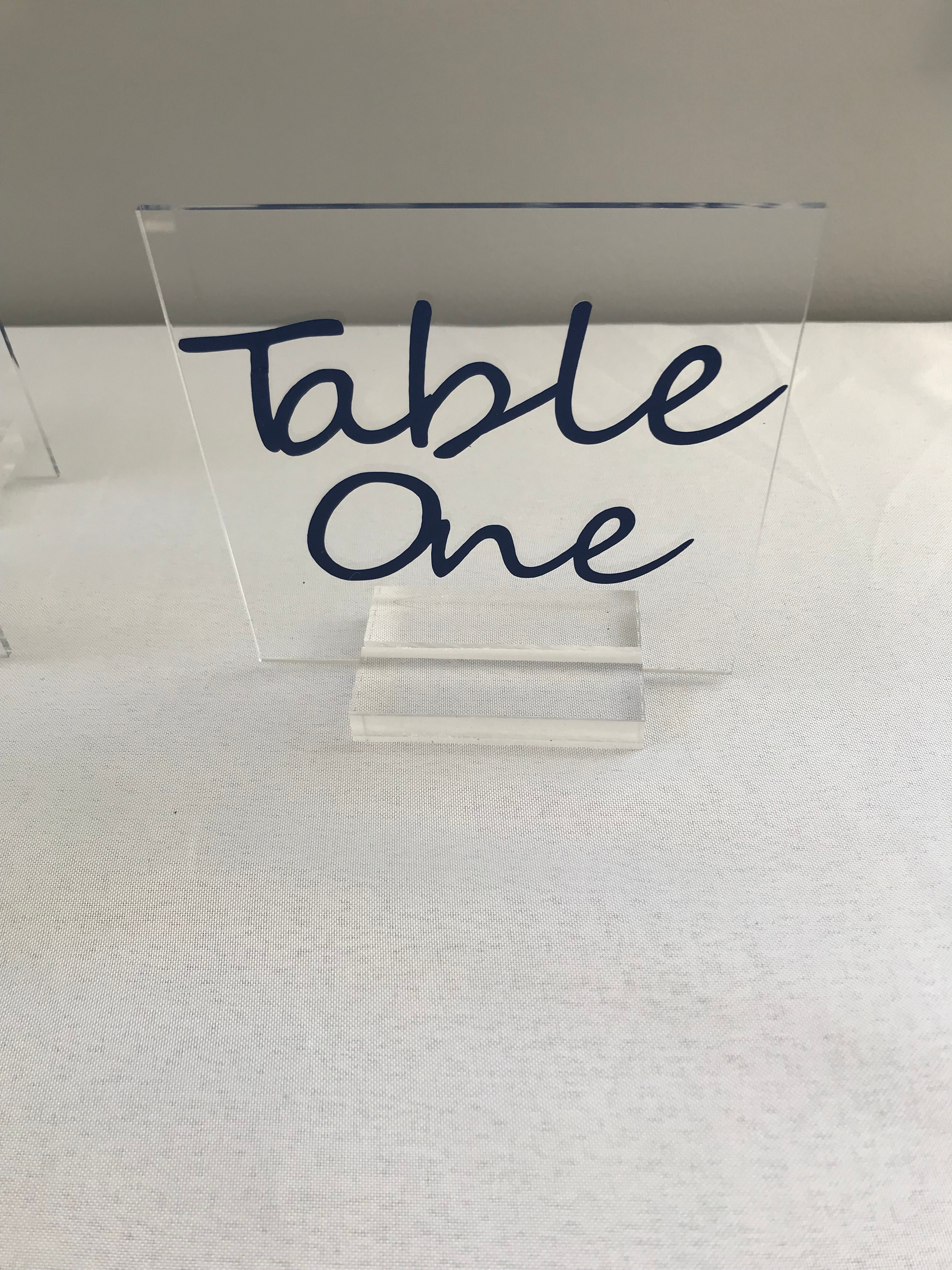 Square Acrylic Table Number Set
