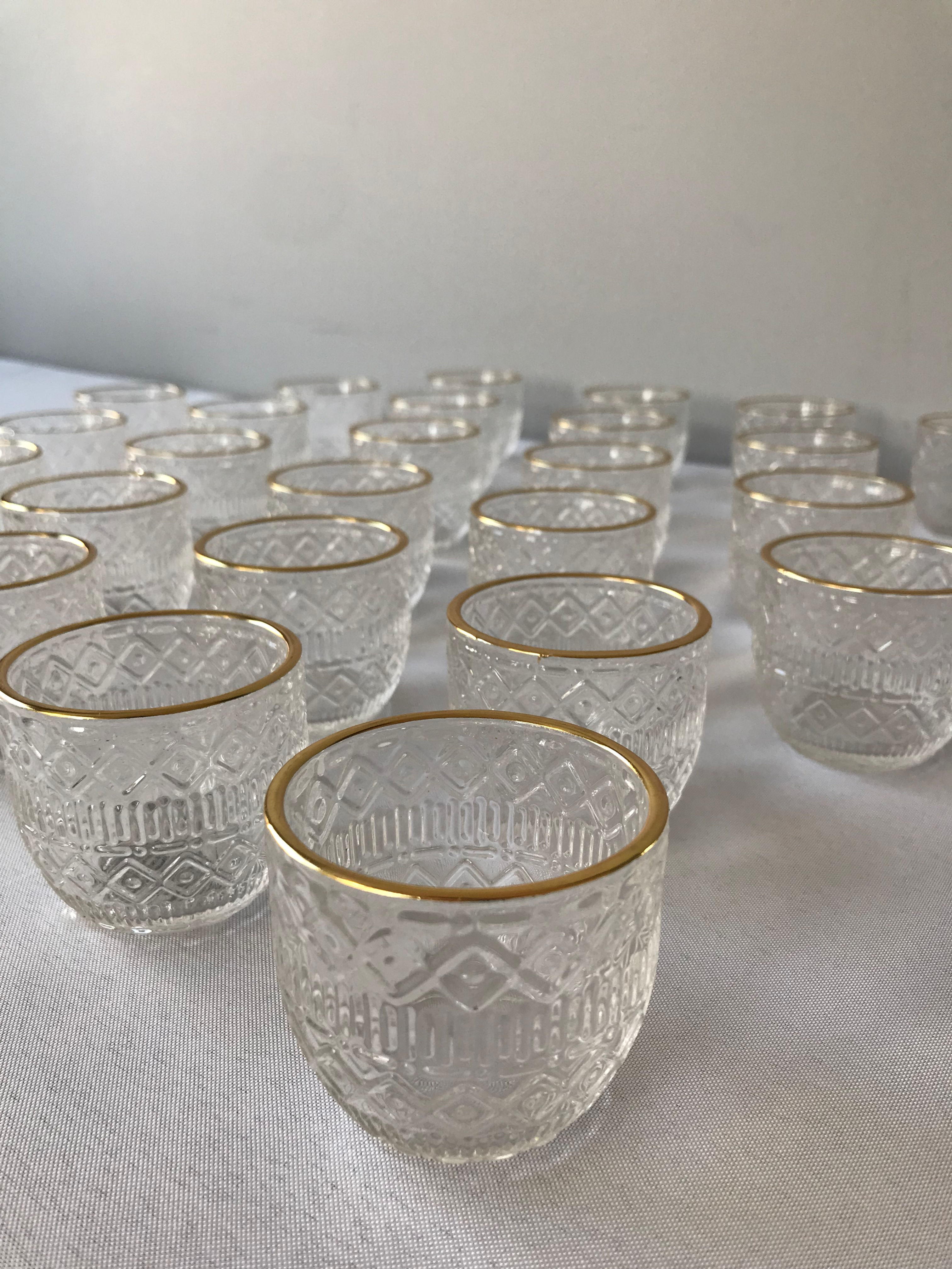 Gold-rimmed Textured Candle Holders