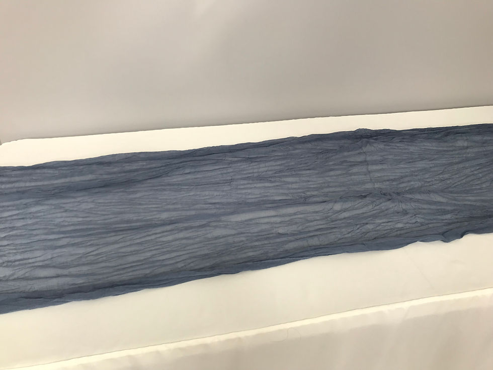 Thumbnail: Dusty Blue Cheesecloth Runners (10')