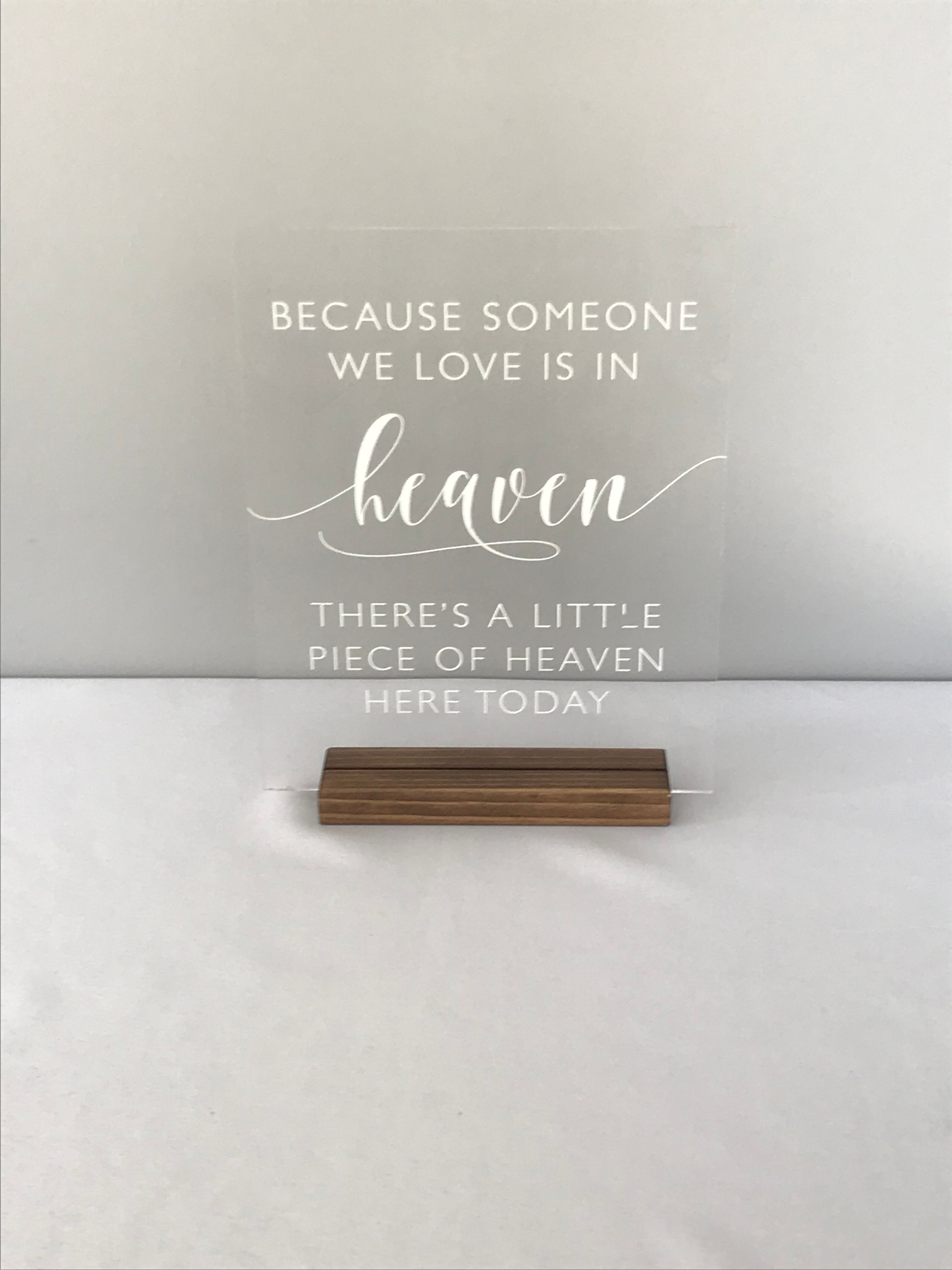 “In Loving Memory” Sign