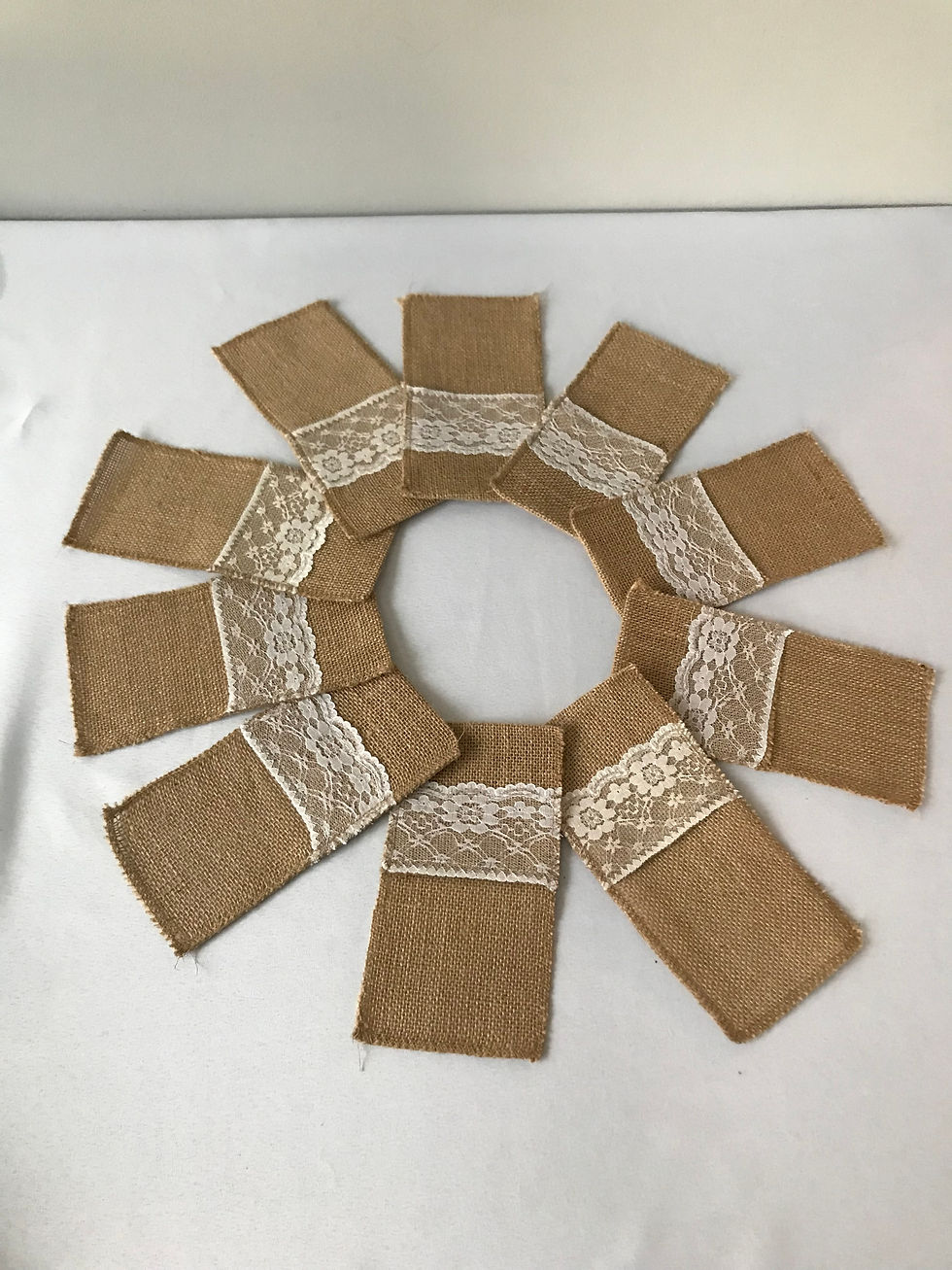 Thumbnail: Burlap/Lace Silverware Holder