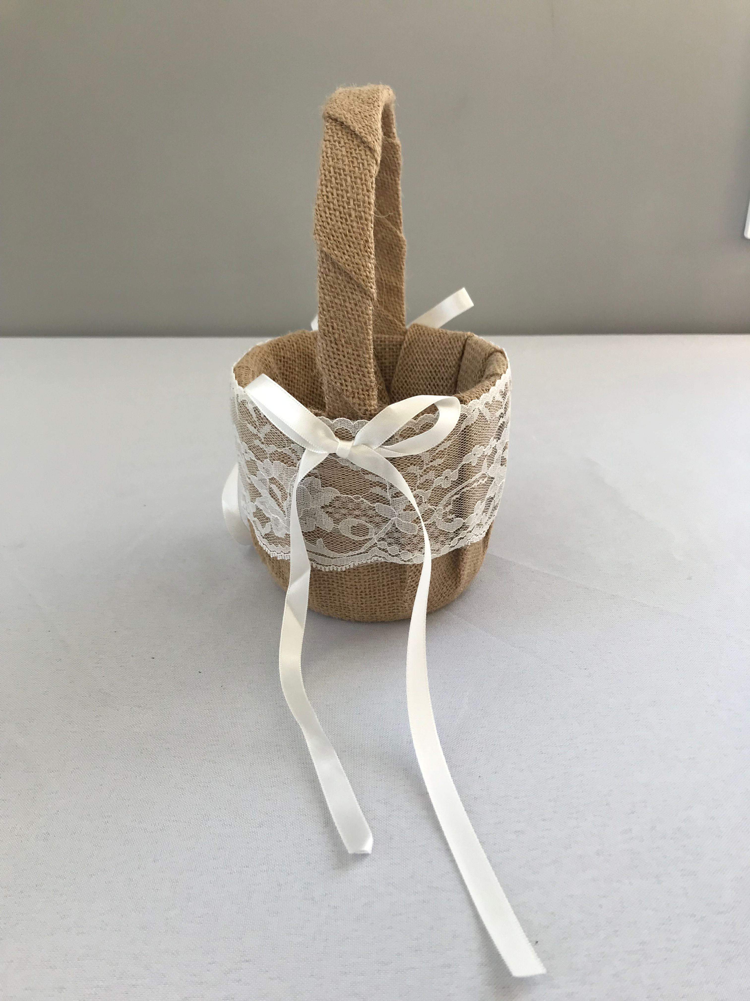 Burlap n’ Lace Flower Girl Baskets