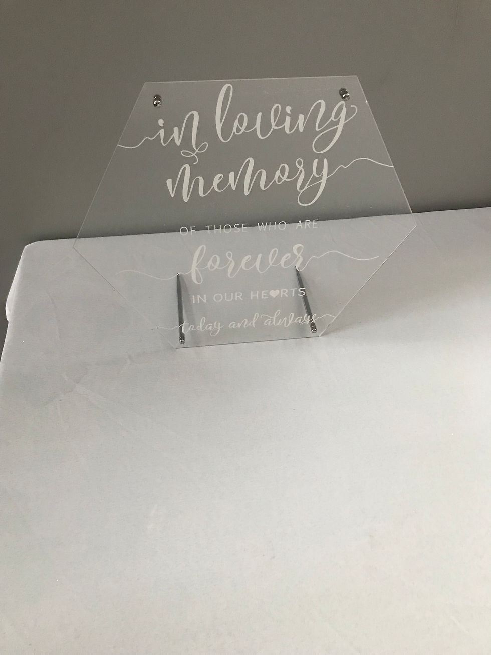 Thumbnail: Hexagon Acrylic “Loving Memory” sign