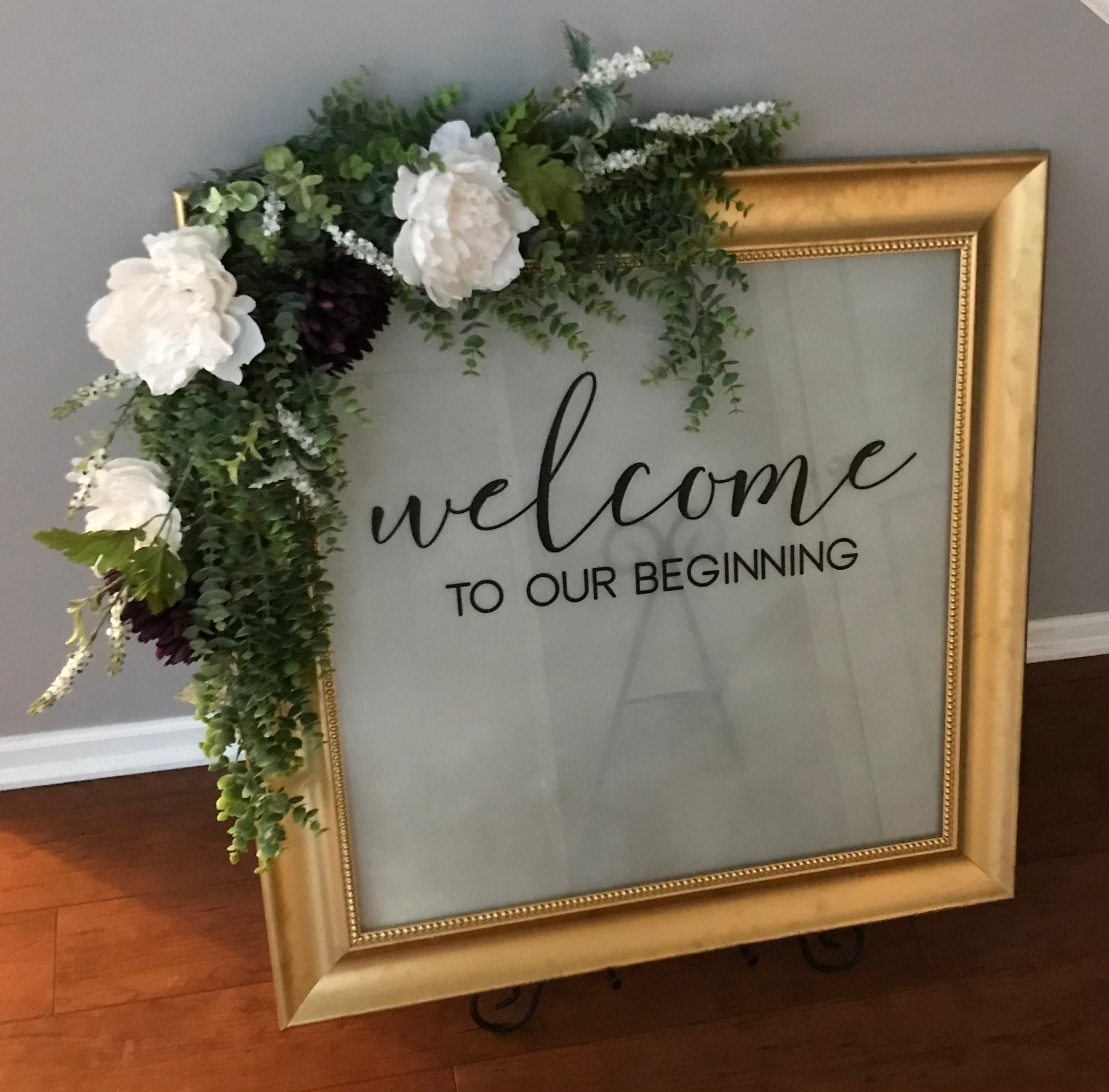 Frosted Welcome Sign