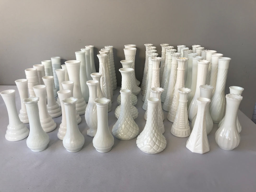 Thumbnail: Milk Glass Vases