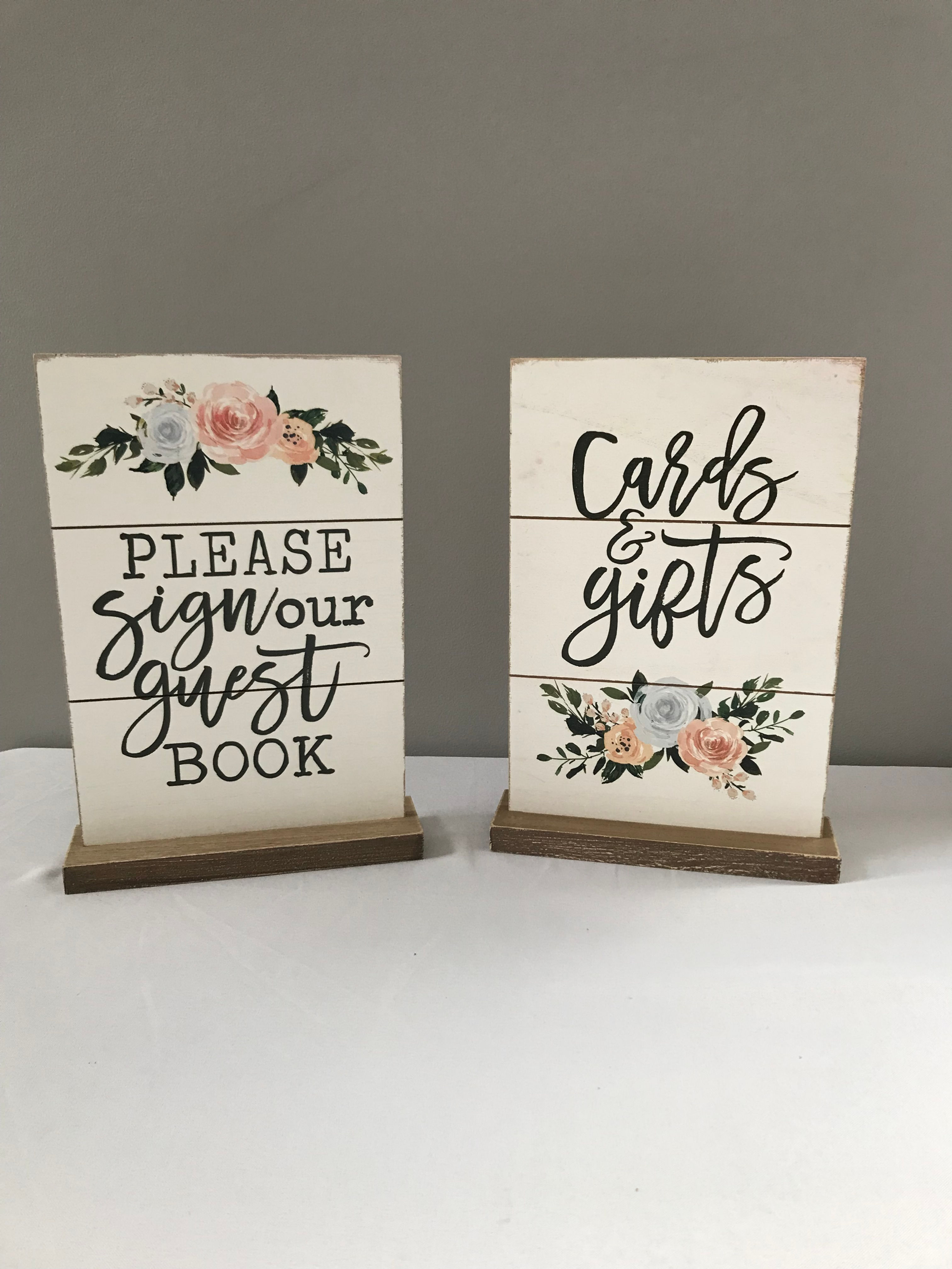 Wood Floral Sign Set