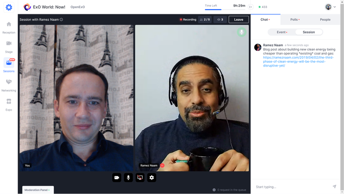 Volodymyr Bandura, CEO of Innolytics Group moderated the talk with Ramez Naam at ExOWorld Now intern