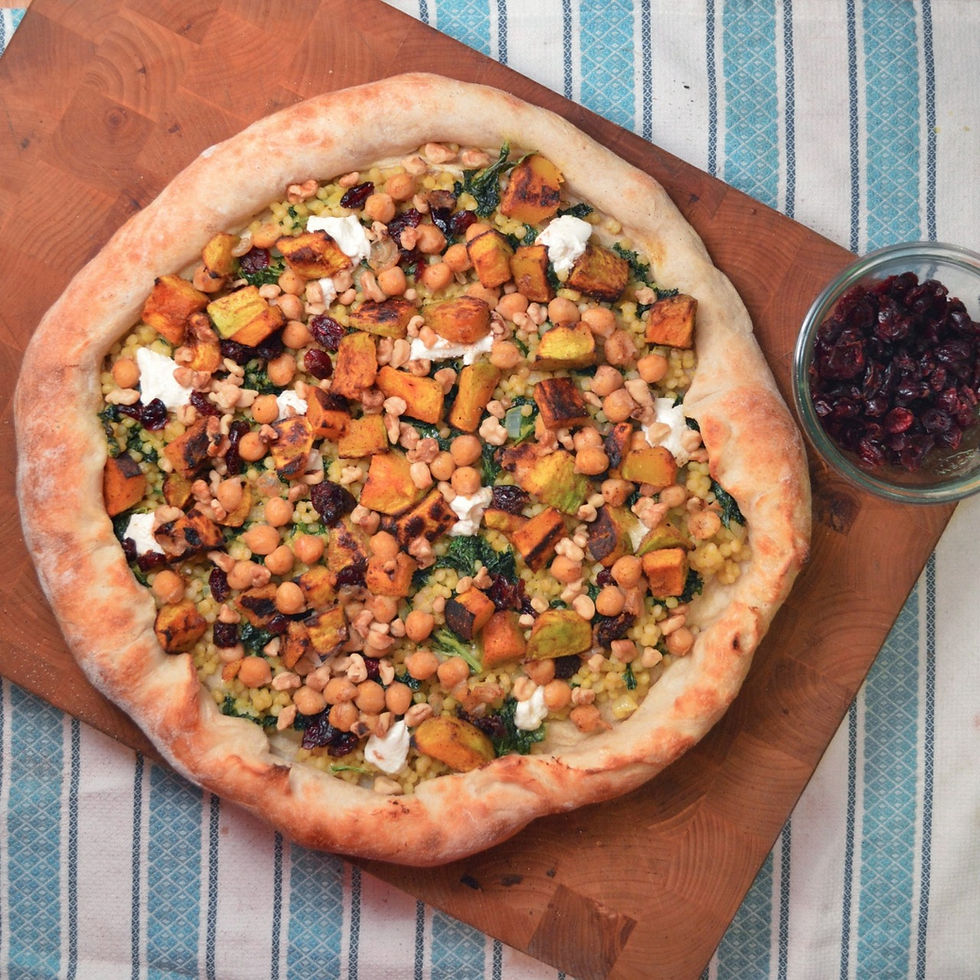 Israeli couscous & kabocha squash pizza