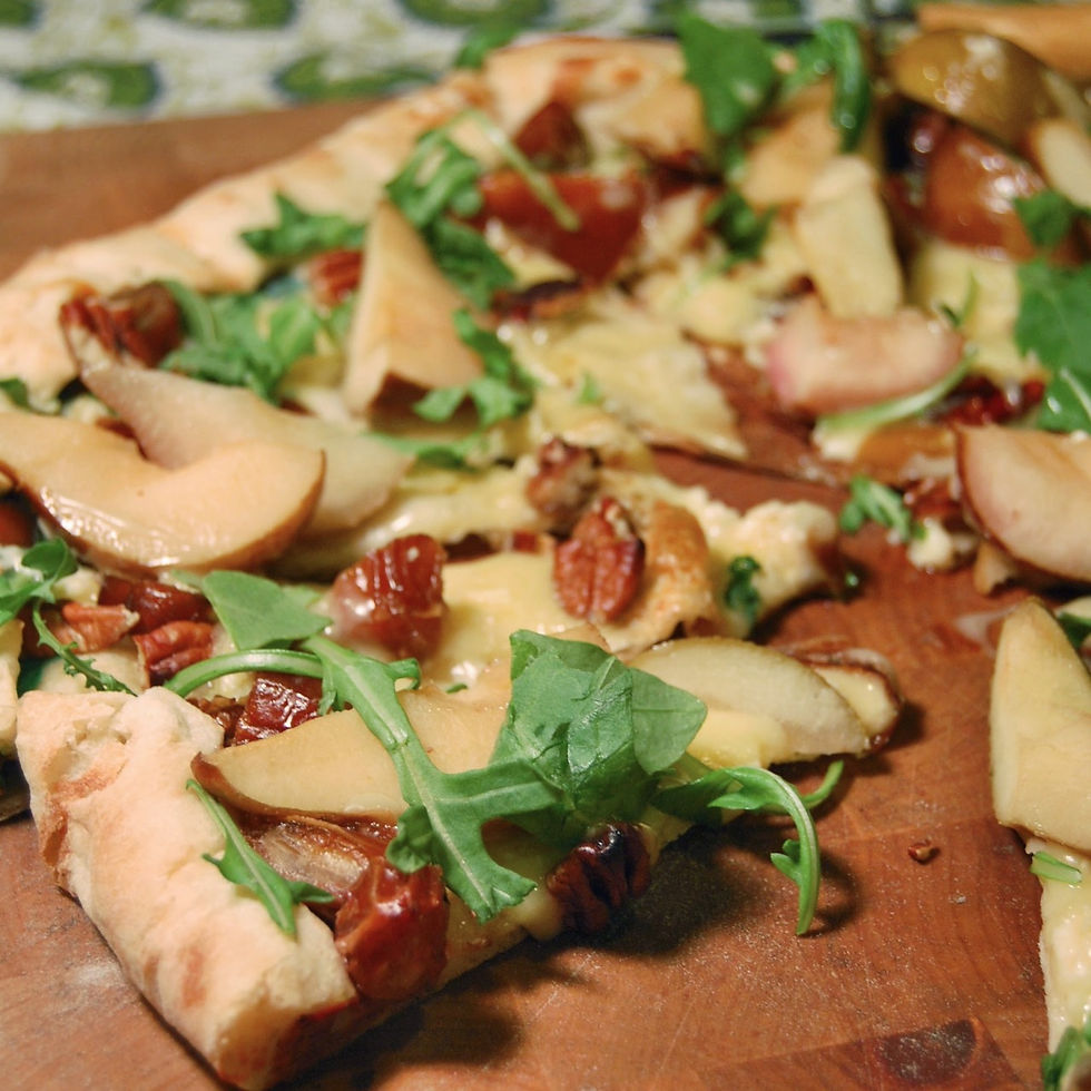 Pickled seckel pear & date pizza